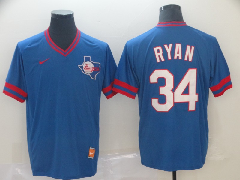 Men's Texas Rangers Nolan Ryan #34 Blue Jersey